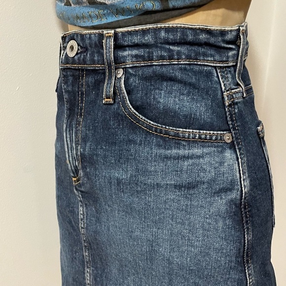 AG Adriano Goldschmied Skirt Denim 27 A Line Jean Dark Y2K Blue - Picture 3 of 14